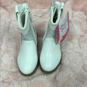Stylish Kids' White and Silver Boots